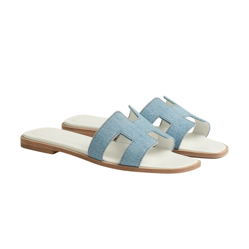 Hermes Oran Sandal Bleu/Clair