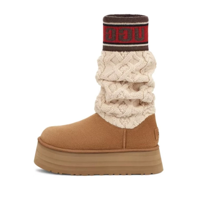 UGG Classic Sweater Letter Boot – Chestnut
